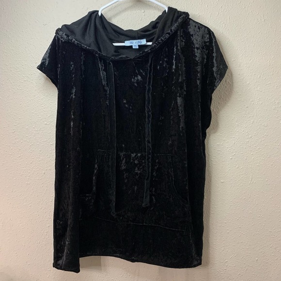 She +Sky Short Sleeve Hoodie Size 1XL - Picture 3 of 11